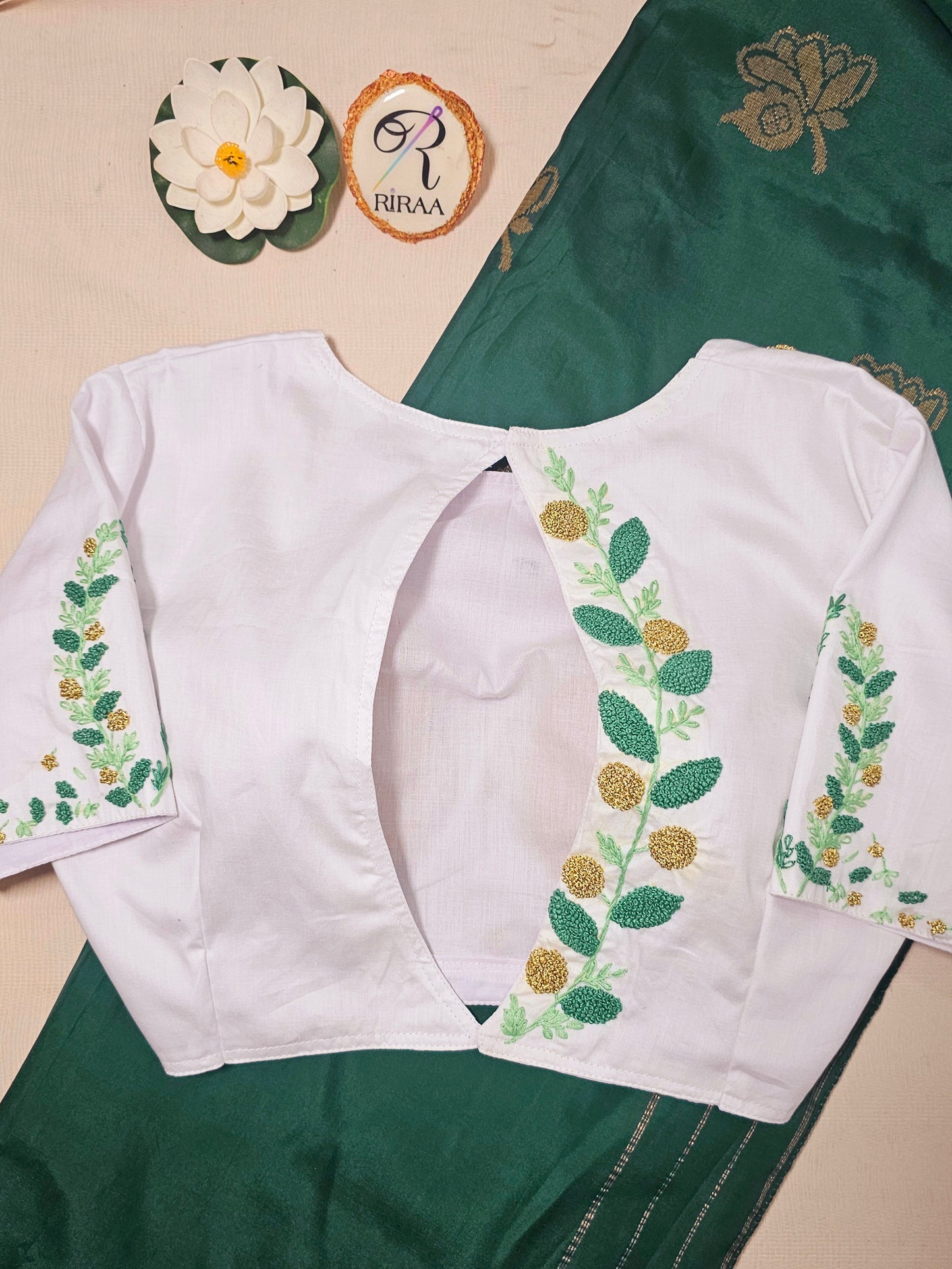 MADHURIMA BLOUSE (Green & Gold)