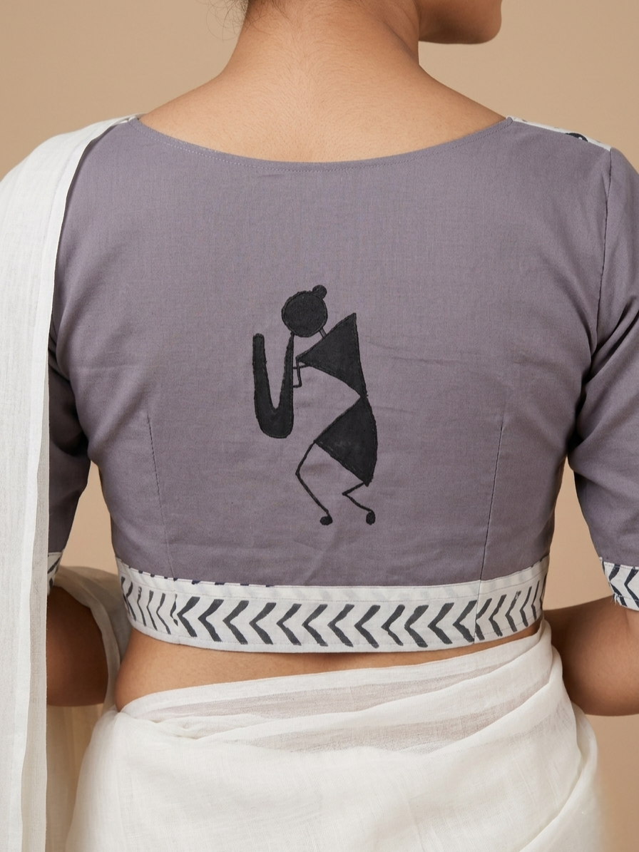WARLI TUNE BLOUSE - Grey